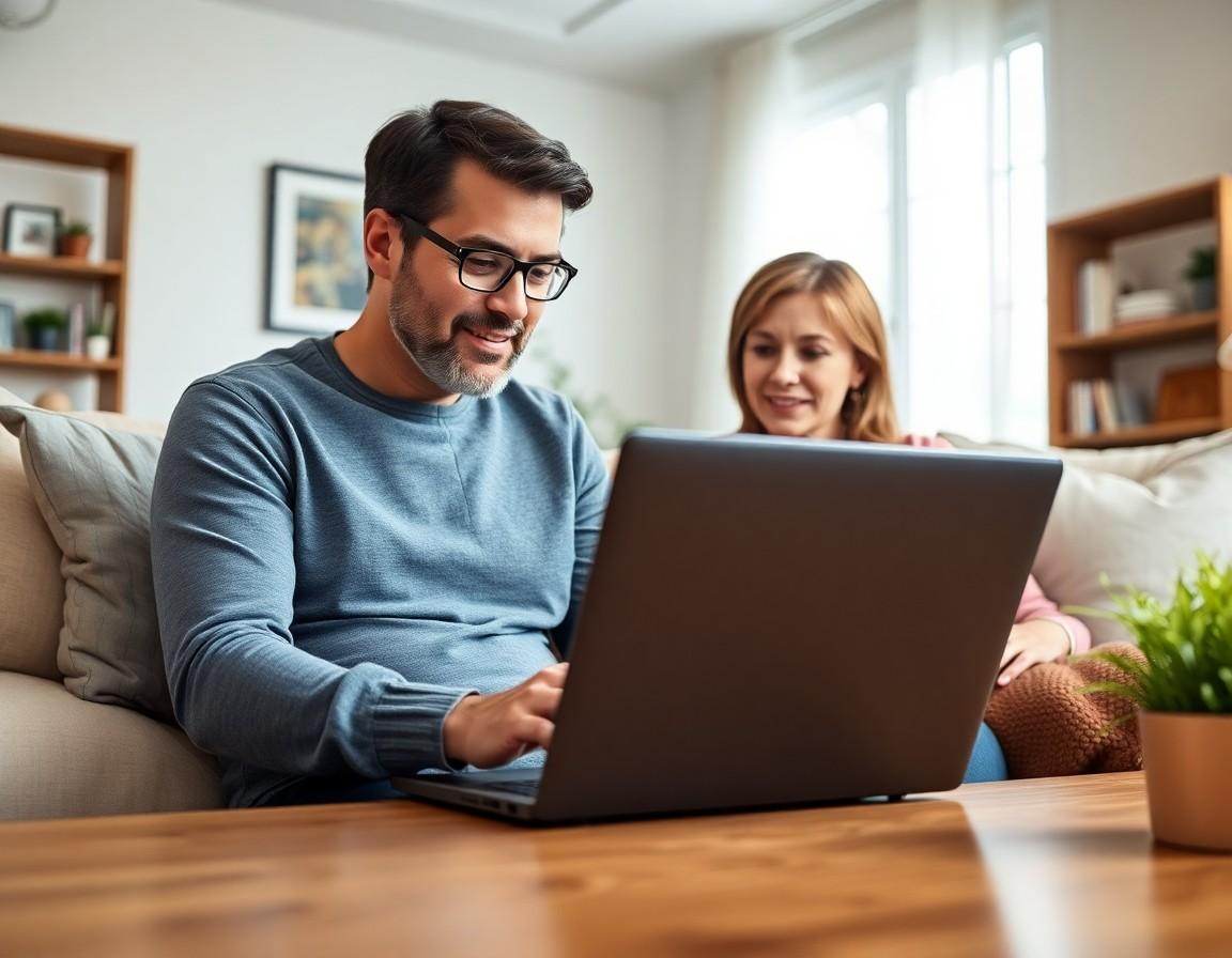 Homeowner reviewing home equity line of credit options on a laptop