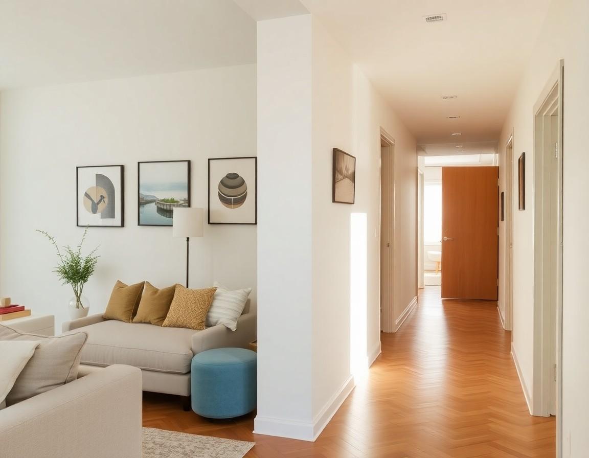 Bright furnished short-term rental interior versus a traditional long-term rental apartment concept